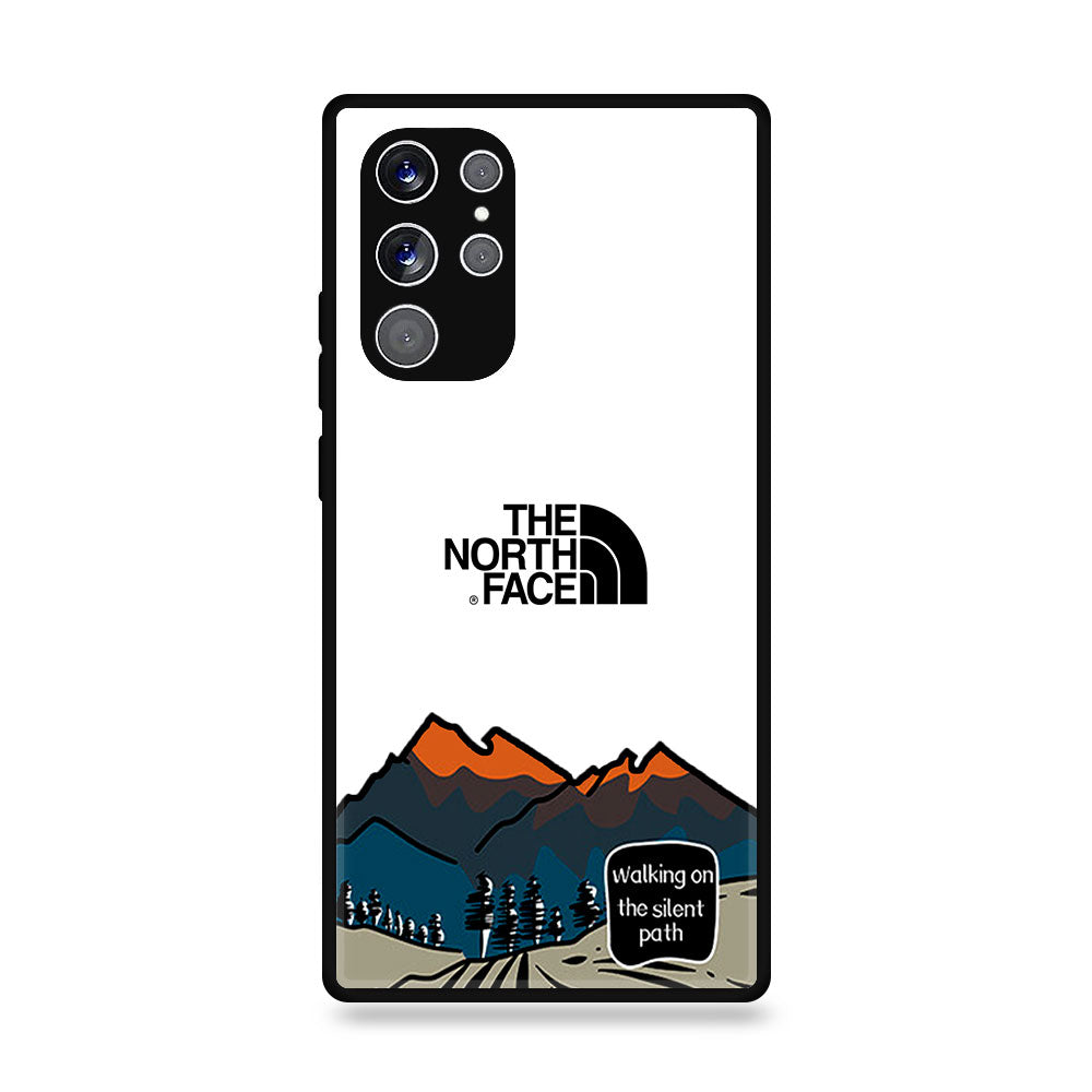 Samsung Galaxy S22 Ultra - The North Face Series - Premium Printed Glass soft Bumper shock Proof Case