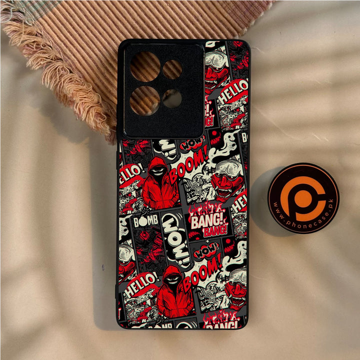 Motorola Edge 50 - Boom Red - Premium Metal Printed Soft Bumper Shock Proof Case