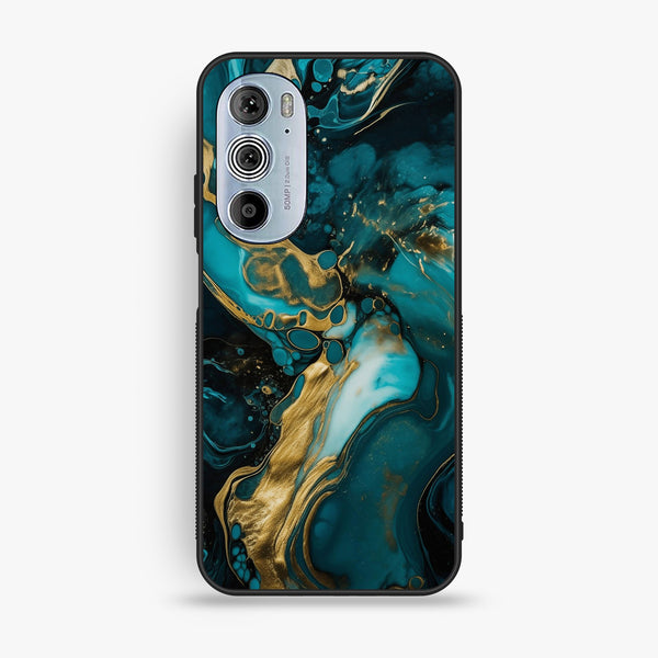 Motorola Edge 30 Pro - Liquid Marble Design 3 - Premium Metal Printed Soft Bumper Shock Proof Case