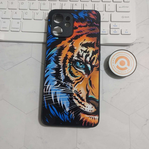 Realme 9i -  Tiger Art - Premium Printed Glass soft Bumper shock Proof Case CS-24258