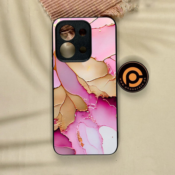 Xiaomi Redmi 15C - Pink Marble 2.0 Design 4 - Premium Metal Printed Soft Bumper Shock Proof Case