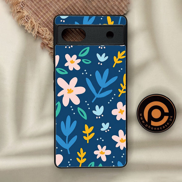 Google Pixel 6a - Colorful Flowers - Premium Metal Printed Soft Bumper Shock Proof Case
