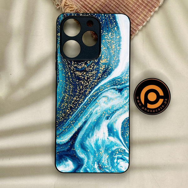 Realme Note 70 - Blue Marble Design 5 - Premium Metal Printed Soft Bumper Shock Proof Case