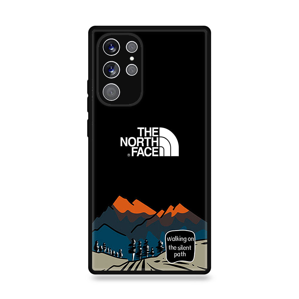 Samsung Galaxy S22 Ultra - The North Face Series - Premium Printed Glass soft Bumper shock Proof Case