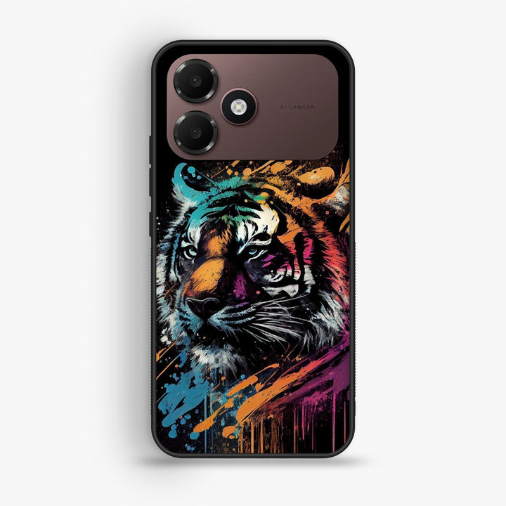Oppo A6C - Tiger 2.0 Design 9 - Premium Metal Printed Soft Bumper Shock Proof Case