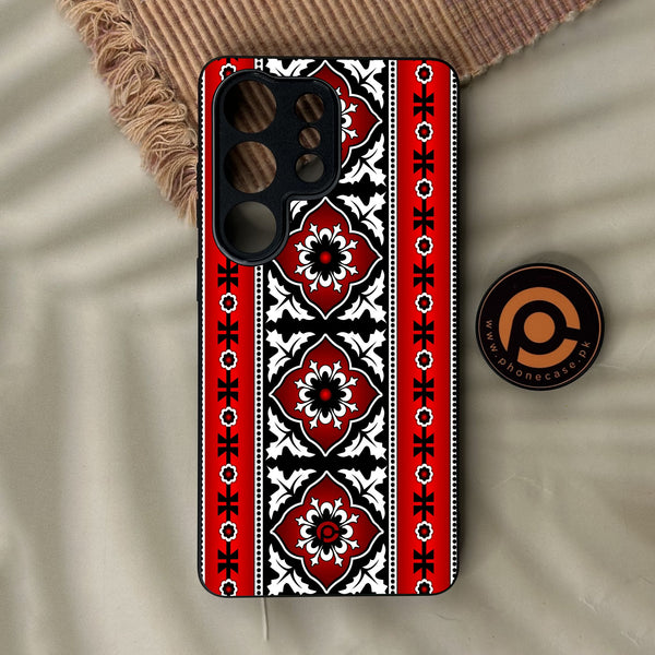 Samsung Galaxy S26 Ultra - Ajrak Design 1 - Premium Metal Printed Soft Bumper Shock Proof Case