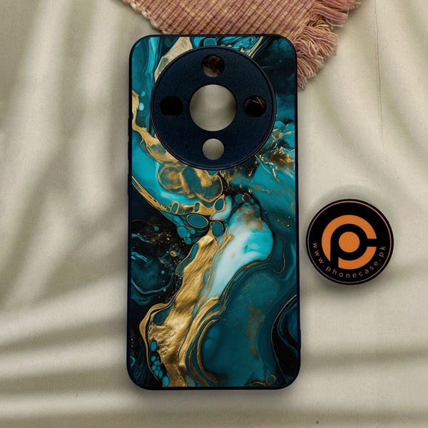 Honor x9d - Liquid Marble Design 3 - Premium Metal Printed Soft Bumper Shock Proof Case