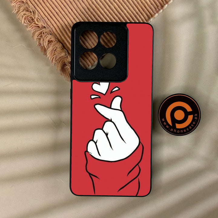 Motorola Moto G86 - Finger Heart Bts - Premium Metal Printed Soft Bumper Shock Proof Case