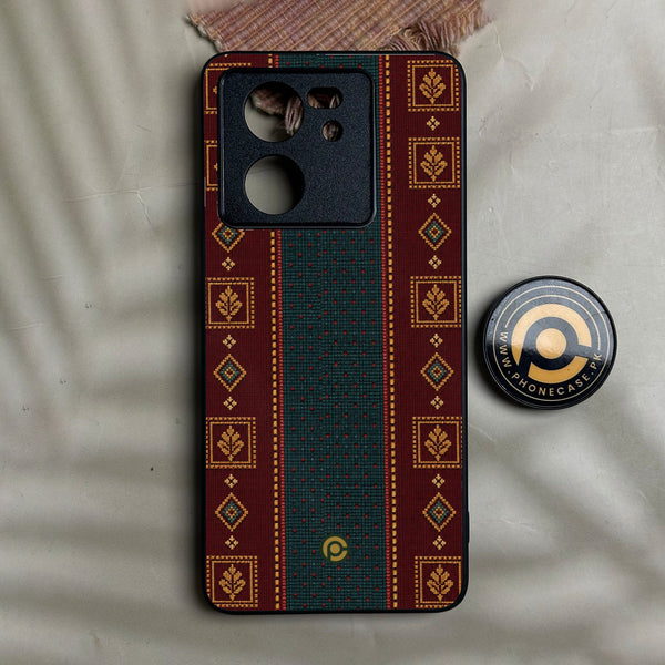 Redmi K60 Ultra - Classic Weave Design 12 - Premium Metal Printed Soft Bumper Shock Proof Case
