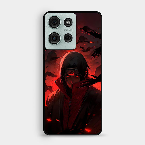 Motorola Moto G75 - Red Rings Itachi - Premium Metal Printed Soft Bumper Shock Proof Case