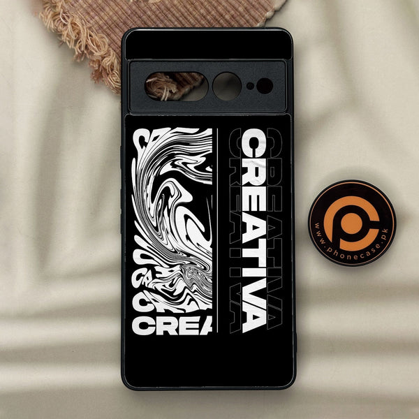 Google Pixel 7 Pro - Creative - Premium Metal Printed Soft Bumper Shock Proof Case