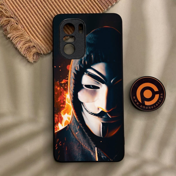 Xiaomi Redmi K40 - Anonymous 2.0 Design 6 - Premium Metal Printed Soft Bumper Shock Proof Case