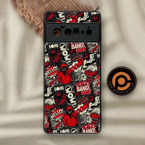 Google Pixel 6 Pro - Boom Red - Premium Metal Printed Soft Bumper Shock Proof Case