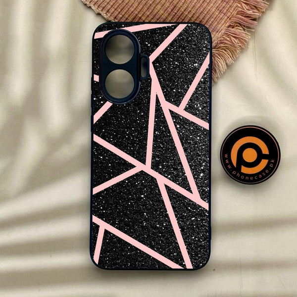 Xiaomi Redmi Turbo 4 Pro - Black Sparkle Glitter With Rosegold - Premium Metal Printed Soft Bumper Shock Proof Case