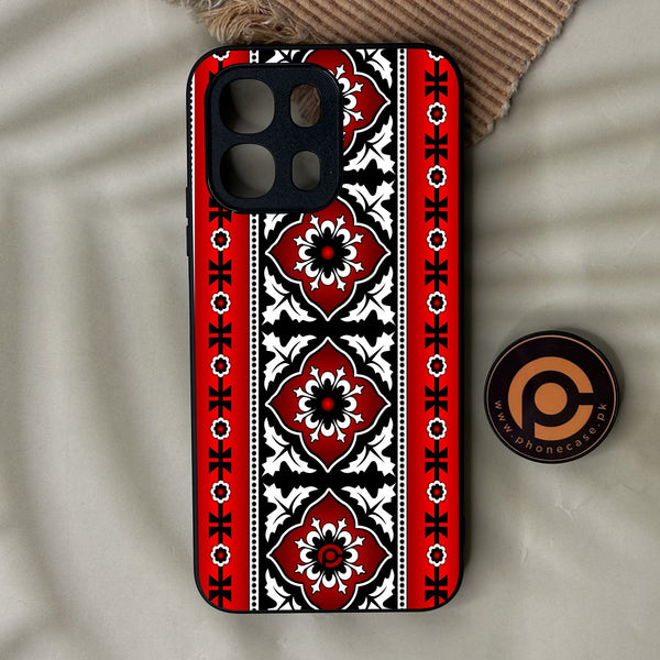 Oppo A6K - Ajrak Design 1 - Premium Metal Printed Soft Bumper Shock Proof Case
