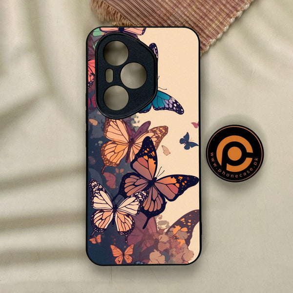 Honor 400 Pro - Butterflies Design 6 - Premium Metal Printed Soft Bumper Shock Proof Case