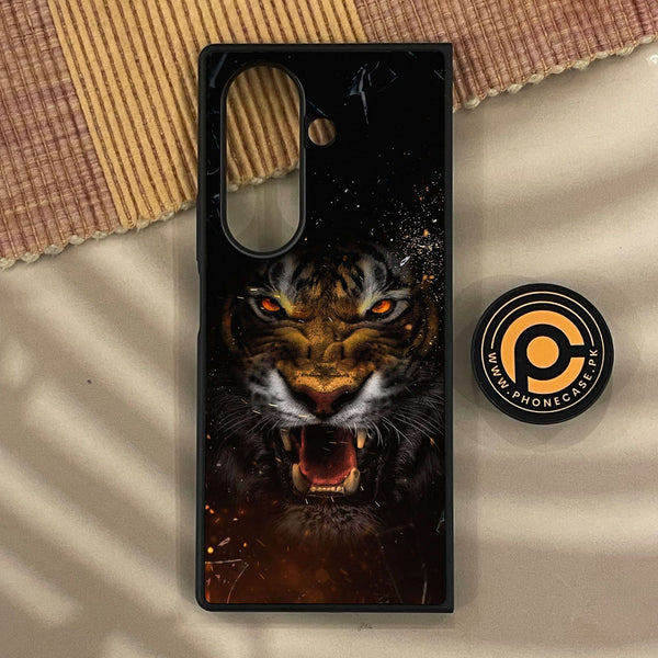 Samsung Galaxy Z Fold 8 - Tiger Design 9 - Premium Metal Printed Soft Bumper Shock Proof Case