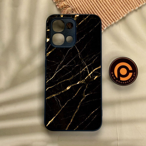 Oppo A6 Pro - Black Marble Design 7 - Premium Metal Printed Soft Bumper Shock Proof Case