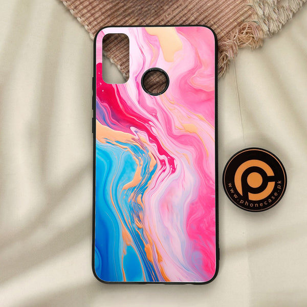 Honor 9X Lite - Pink Marble 2.0 Design 3 - Premium Metal Printed Soft Bumper Shock Proof Case