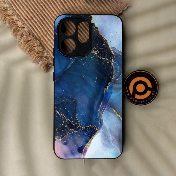 Oppo Reno 15F - Blue Marble Design 7 - Premium Metal Printed Soft Bumper Shock Proof Case