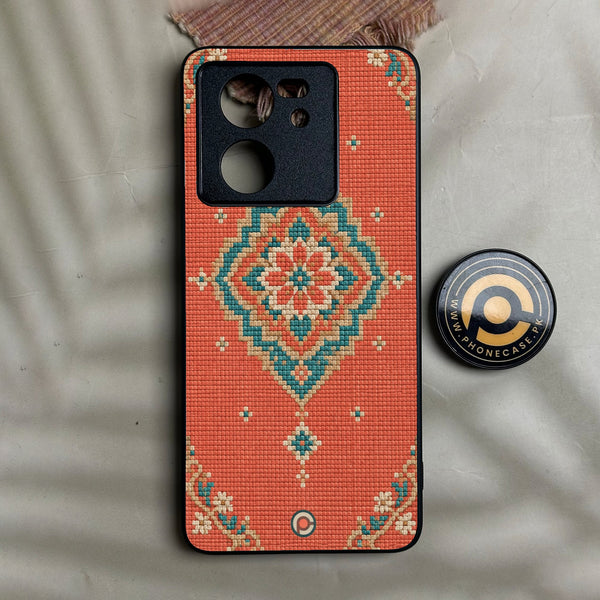 Redmi K60 Ultra - Classic Weave Design 18 - Premium Metal Printed Soft Bumper Shock Proof Case