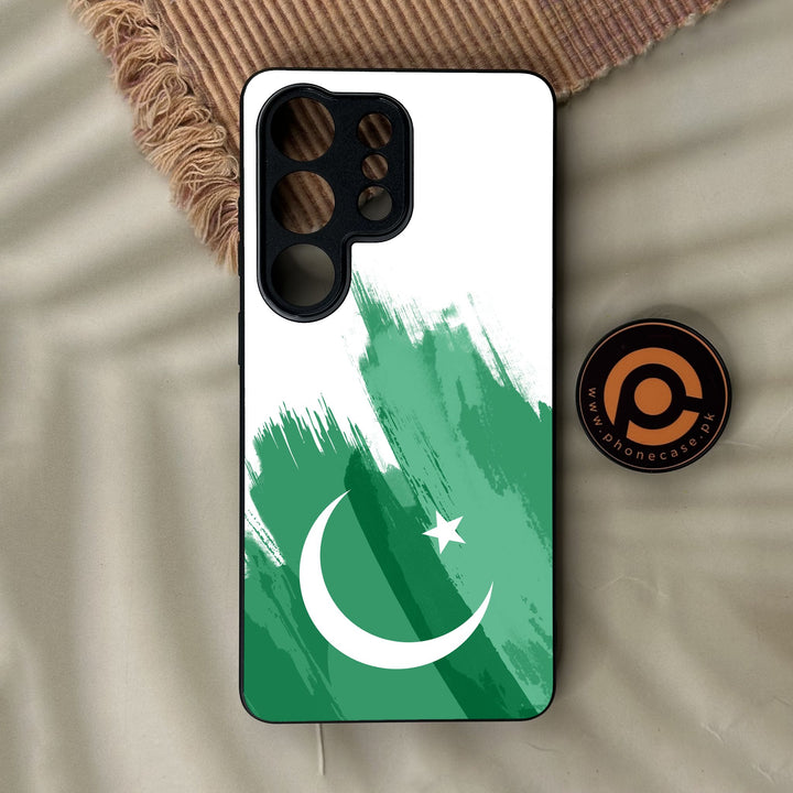 Samsung Galaxy S26 Ultra - Pakistani Flag Design 8 - Premium Metal Printed Soft Bumper Shock Proof Case