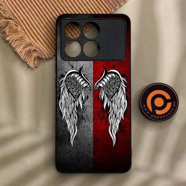 Xiaomi Redmi K70 - Angel Wings Design 2 - Premium Metal Printed Soft Bumper Shock Proof Case