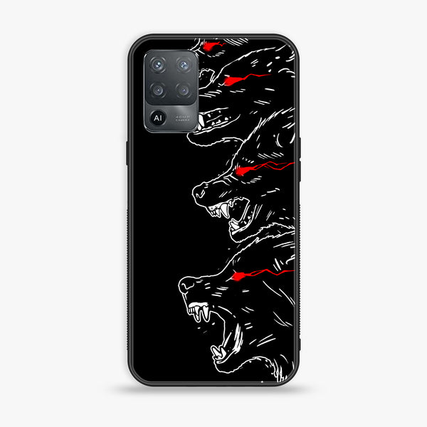 Oppo F19 Pro/ A94 4g/ Reno 5 Lite - Black Art Design 7 - Premium Printed Glass soft Bumper shock Proof Case CS-10336 CS-32398
