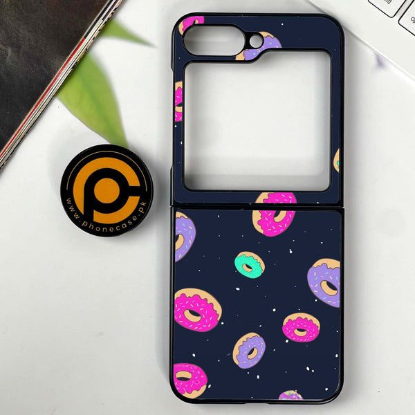 Galaxy Z Flip 7 - Colorful Donuts - Premium Metal Printed soft Bumper shock Proof Case