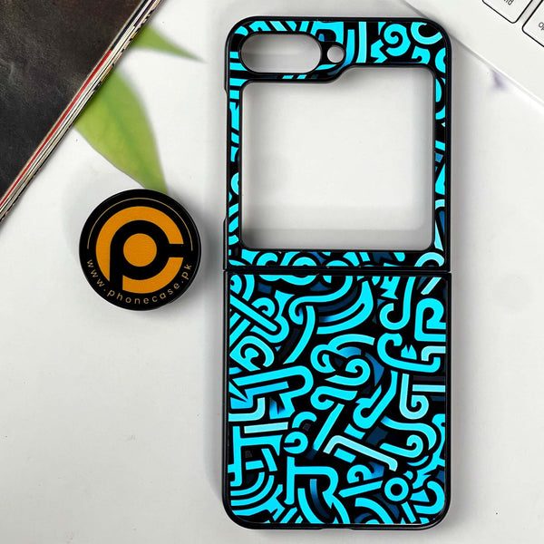 Galaxy Z Flip 6 - Doodle Design - Premium Printed Glass soft Bumper shock Proof Case