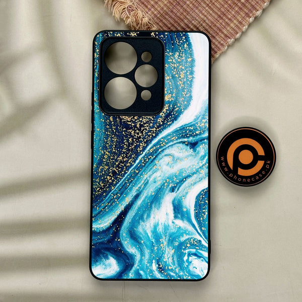 Realme 15 - Blue Marble Design 5 - Premium Metal Printed Soft Bumper Shock Proof Case