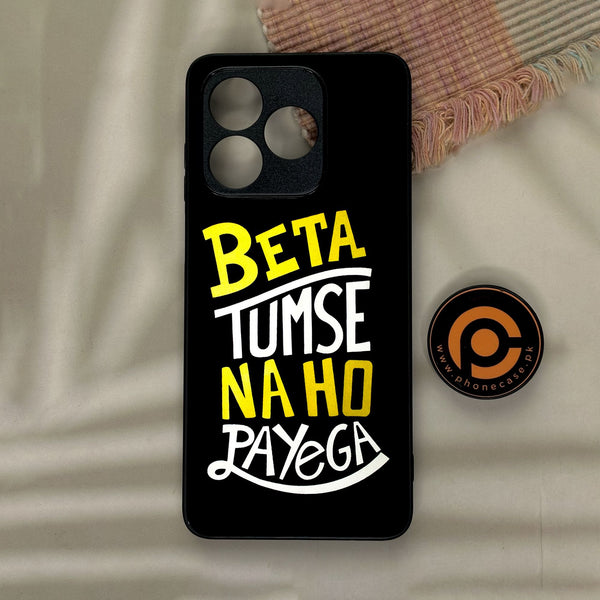 Honor X5c Plus - Beta Tum Se Na Ho - Premium Metal Printed Soft Bumper Shock Proof Case