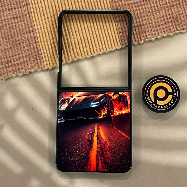 Samsung Galaxy Z Flip 8 - Racing Design 1 - Premium Metal Printed Soft Bumper Shock Proof Case