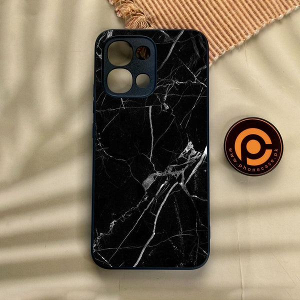 Oppo A6 Pro - Black Marble Design 2 - Premium Metal Printed Soft Bumper Shock Proof Case