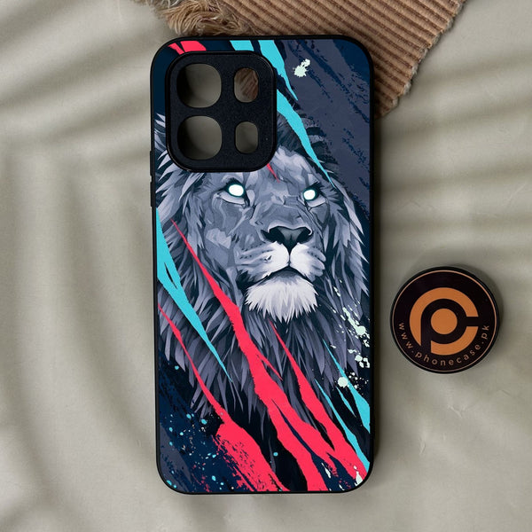 Oppo A6K - Abstract Animated Lion - Premium Metal Printed Soft Bumper Shock Proof Case