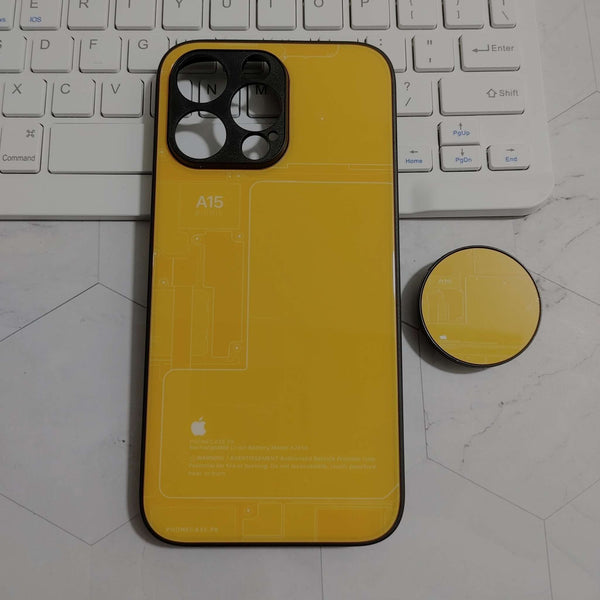 iPhone 14 Pro Max - Schematics Design 1- Premium Metal Printed soft Bumper shock Proof Case CS-24633