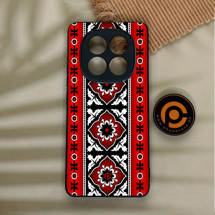 Redmi Note 14 pro plus - Ajrak Design 1 - Premium Metal Printed Soft Bumper Shock Proof Case