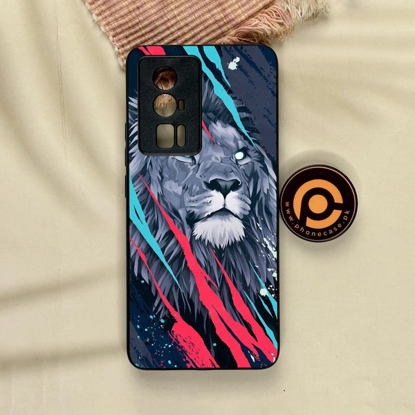 Xiaomi Poco F5 Pro - Abstract Animated Lion - Premium Metal Printed Soft Bumper Shock Proof Case