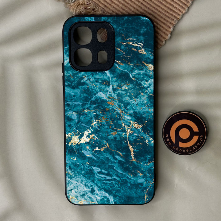 Oppo A6K - Blue 2.0 Design 1 - Premium Metal Printed Soft Bumper Shock Proof Case