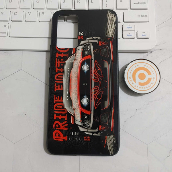 Vivo V21 - Racing Car - Premium Printed Glass soft Bumper shock Proof Case CS-37903