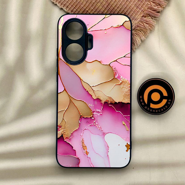 Xiaomi Poco F7 - Pink Marble 2.0 Design 4 - Premium Metal Printed Soft Bumper Shock Proof Case