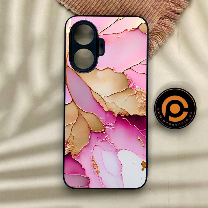 Xiaomi Poco F7 - Pink Marble 2.0 Design 4 - Premium Metal Printed Soft Bumper Shock Proof Case