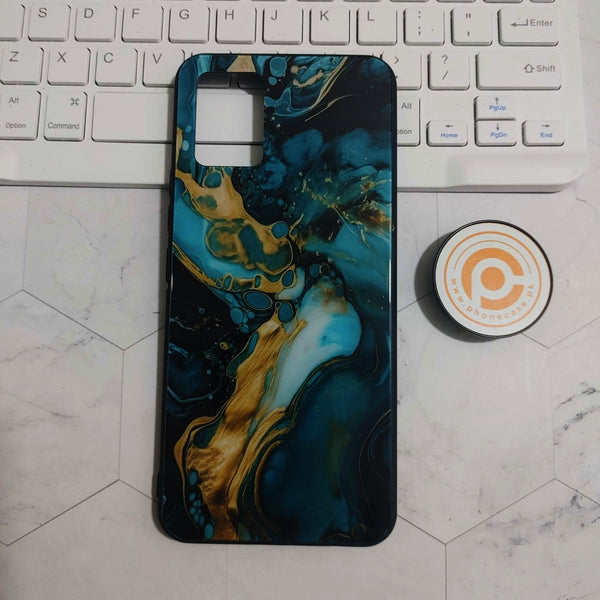 Vivo V20 - Liquid Marble Design 3  - Premium Printed Glass soft Bumper shock Proof Case  CS-25643