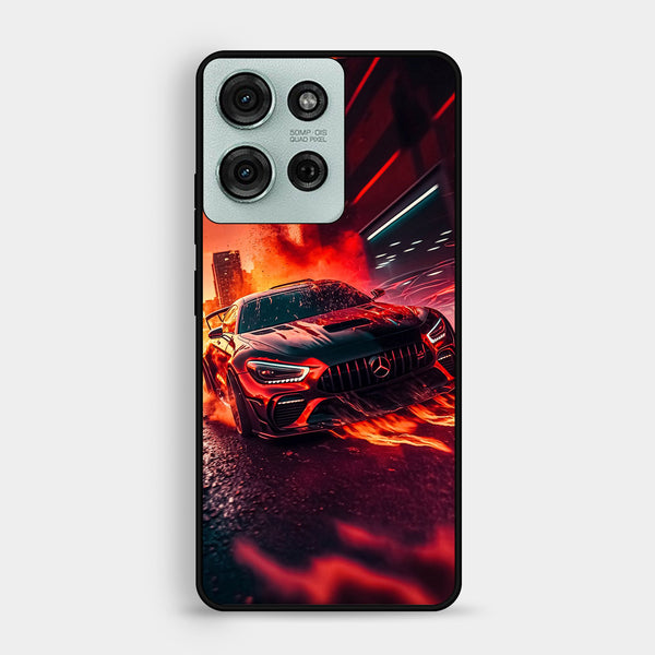 Motorola Moto G75 - Racing Design 3 - Premium Metal Printed Soft Bumper Shock Proof Case