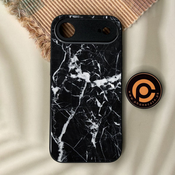 iPhone Air - Black Marble Design 6 - Premium Metal Printed Soft Bumper Shock Proof Case