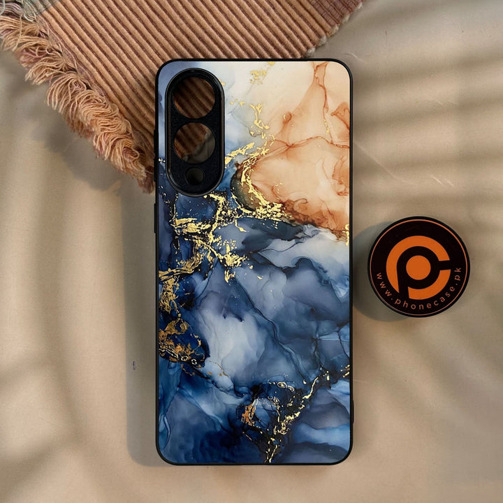 Galaxy S25 Edge - Blue Marble Design 9 - Premium Metal Printed Soft Bumper Shock Proof Case