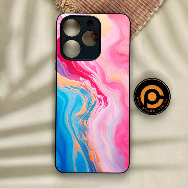 Realme Note 70 - Pink Marble 2.0 Design 3 - Premium Metal Printed Soft Bumper Shock Proof Case
