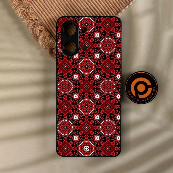 Vivo Y05 - Ajrak Design 6 - Premium Metal Printed Soft Bumper Shock Proof Case