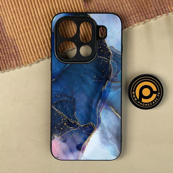 Oppo Find X9 Pro - Blue Marble Design 7 - Premium Metal Printed Soft Bumper Shock Proof Case