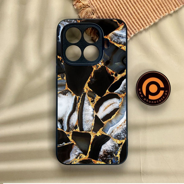 Xiaomi 15T Pro - Black Marble Design 5 - Premium Metal Printed Soft Bumper Shock Proof Case